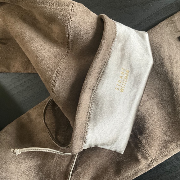 stuart weitzman  knee high suede boots  flat olive green size 7 - Picture 5 of 6